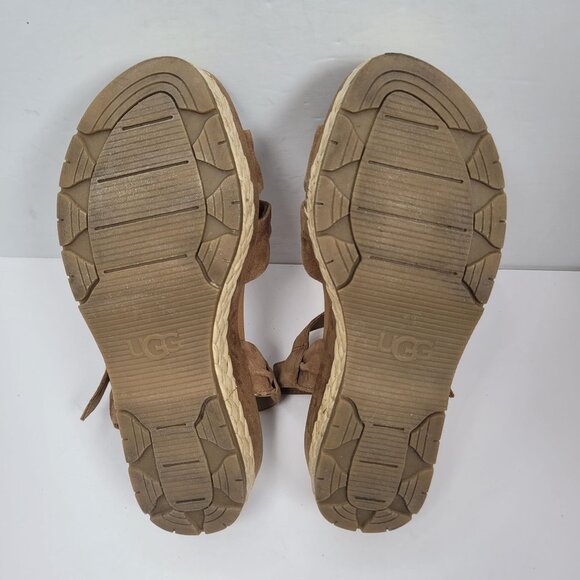 UGG Neusch Women's Brown Platform Sandals S/N 1125026 US Size 8 - Picture 7 of 9